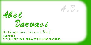 abel darvasi business card