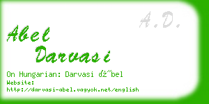 abel darvasi business card